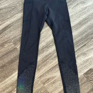 Lululemon Athletica Black Leggings with Silver Accents